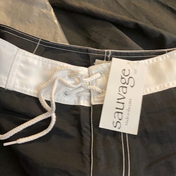 Men’s black and white shorts - Picture 3 of 6